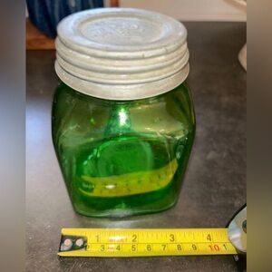 Vintage Duraglas Green Jar with Ball lid.